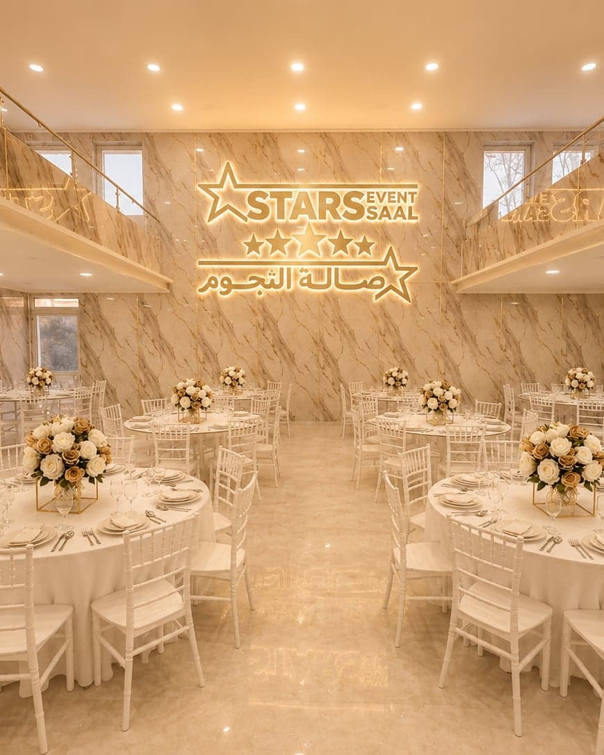 Stilvoll eingerichteter Saal des Stars Event Saal