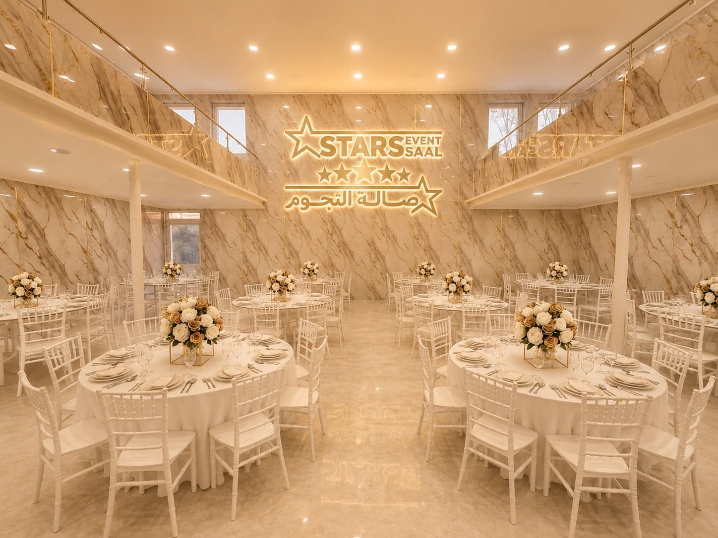 Eleganter Innenraum des Stars Event Saal in Berlin